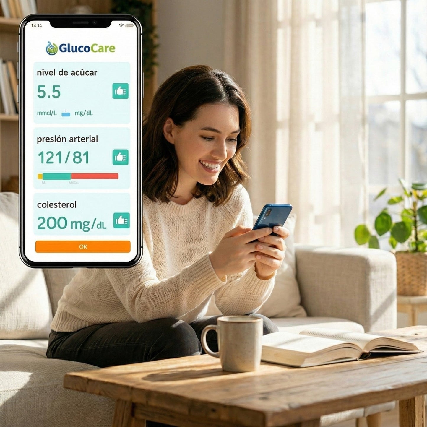 GlucoCare™ Monitor 4 en 1: Glucosa Sin Dolor, Presión, Colesterol y Oxígeno + ENVÍO GRATIS