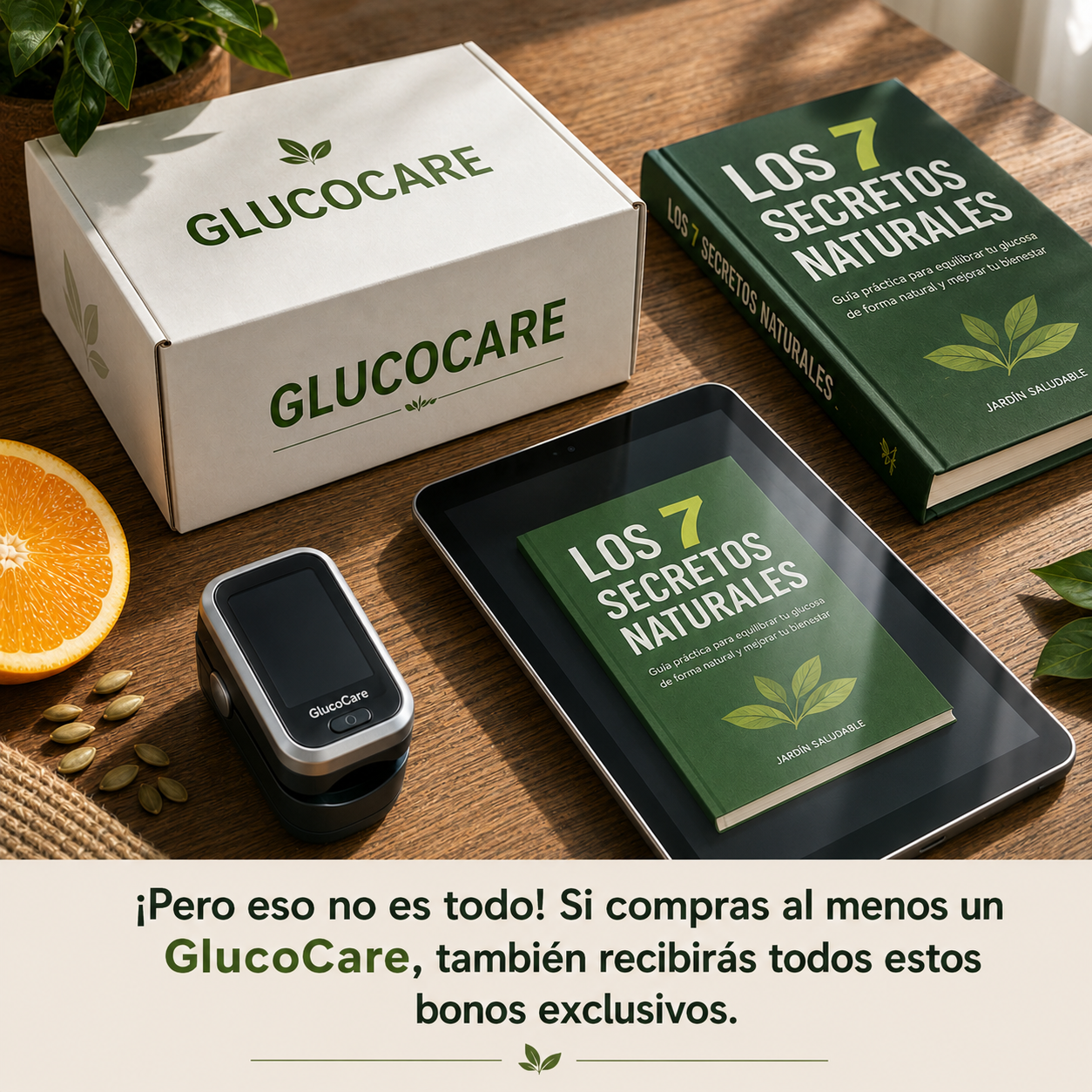 GlucoCare™ Monitor 4 en 1: Glucosa Sin Dolor, Presión, Colesterol y Oxígeno + ENVÍO GRATIS