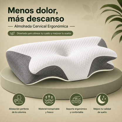 Almohada Cervical Ergonómica – Alivio Muscular y Mejora del Sueño